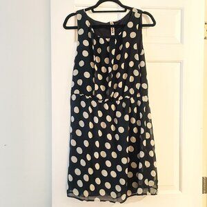 Navy and White Polka Dot Dress